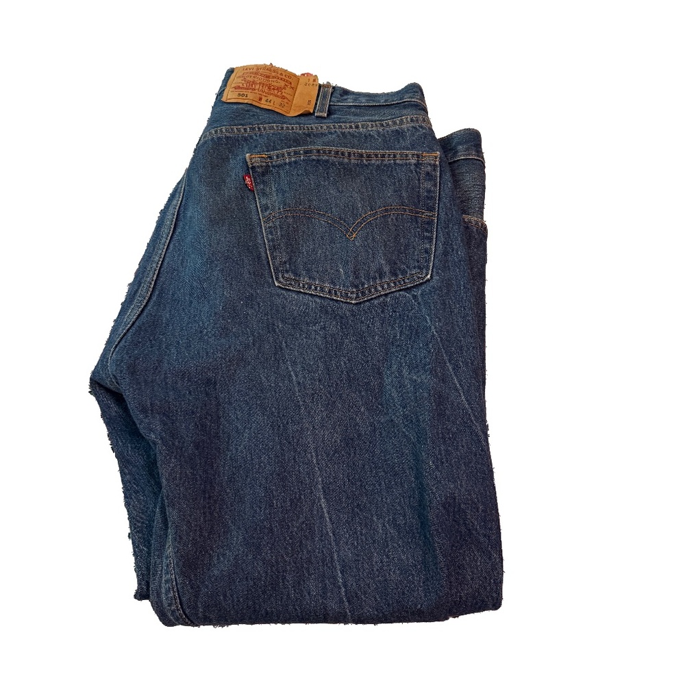 Vintage Levi's 501 Jeans Mens 90s Size 44 Waist 32 Length Dark Blue Button Fly